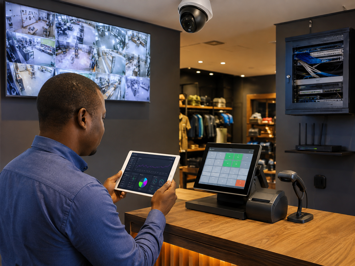 Integrated business technology solutions with POS, CCTV and networking